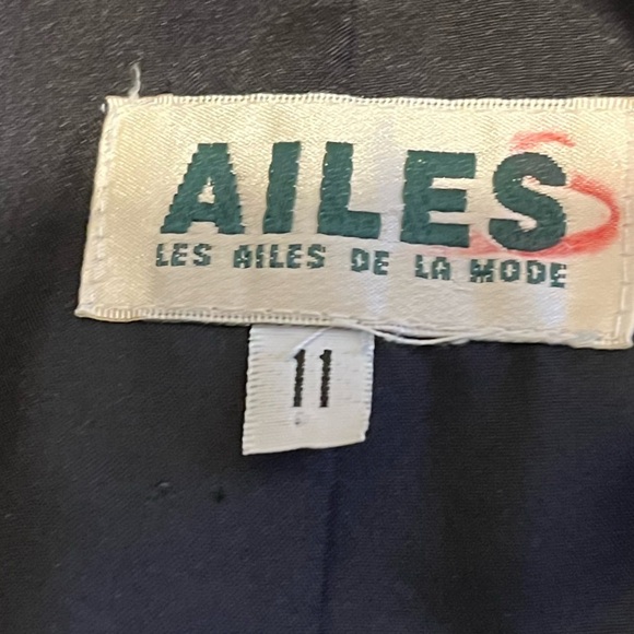 LES AILES DE LA MODE vintage black and white houndstooth blazer size 11 - Picture 2 of 10